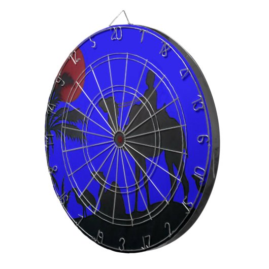 Prachtige Verbazingwekkende Sunset Camel Safari Ar Dartbord (Voorkant Rechts)