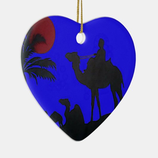 Prachtige Verbazingwekkende Sunset Camel Safari Ar Keramisch Ornament (Rechts)