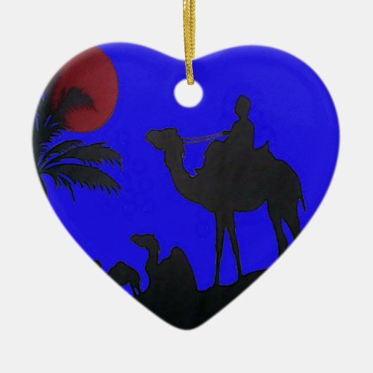 Prachtige Verbazingwekkende Sunset Camel Safari Ar Keramisch Ornament (Voorkant)