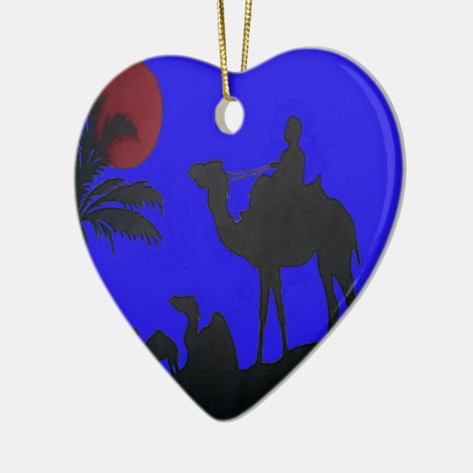 Prachtige Verbazingwekkende Sunset Camel Safari Ar Keramisch Ornament (Links)
