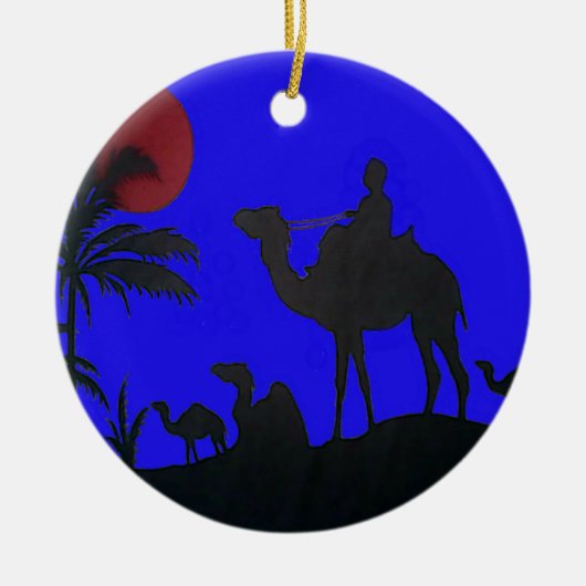 Prachtige Verbazingwekkende Sunset Camel Safari Ar Keramisch Ornament (Voorkant)