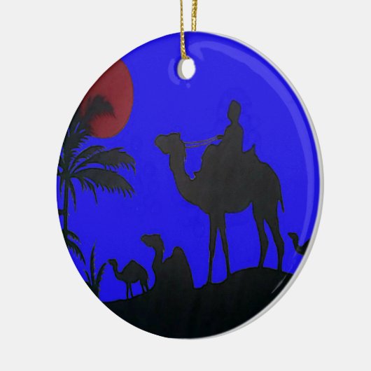 Prachtige Verbazingwekkende Sunset Camel Safari Ar Keramisch Ornament (Links)
