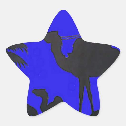 Prachtige Verbazingwekkende Sunset Camel Safari Ar Ster Sticker (Voorkant)