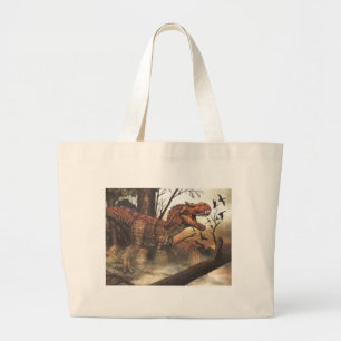 Prachtige verbazingwekkende Survival Dinosaur Art Grote Tote Bag