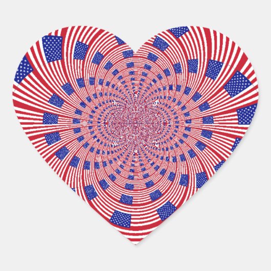 Prachtige Verbazingwekkende Vlag van de Verenigde  Hart Sticker (Voorkant)