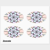 Prachtige verbazingwekkende zachte pastel geometri ovale sticker (Vel)