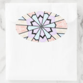 Prachtige verbazingwekkende zachte pastel geometri ovale sticker (Tas)