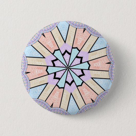 Prachtige verbazingwekkende zachte pastel geometri ronde button 5,7 cm (Voorkant)