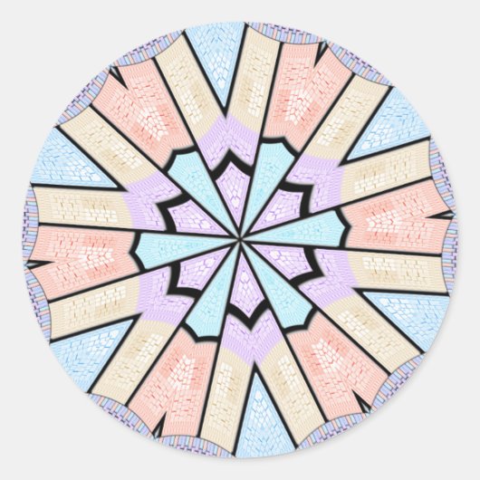 Prachtige verbazingwekkende zachte pastel geometri ronde sticker (Voorkant)