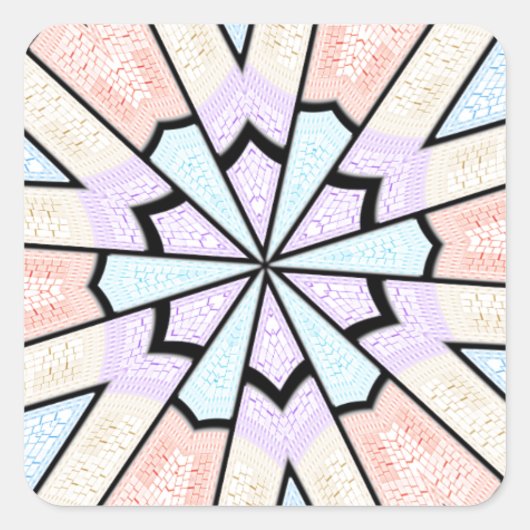 Prachtige verbazingwekkende zachte pastel geometri vierkante sticker (Voorkant)