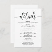 Prachtige verblijfskaart voor bruiloft informatiekaartje (Voorkant / Achterkant)