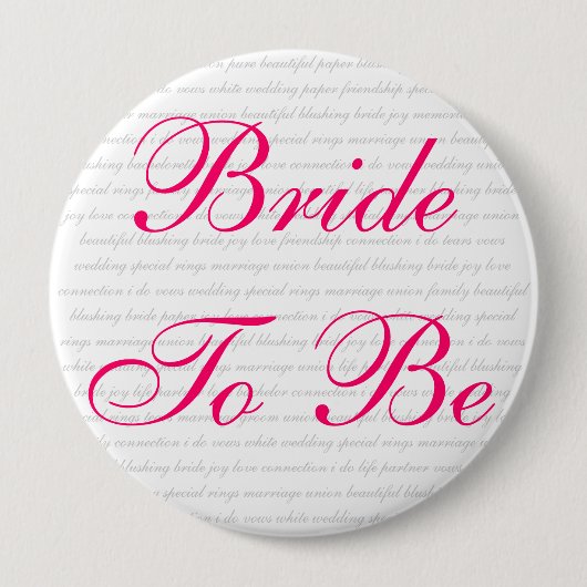 prachtige verbluffende bride vreugde liefdesverbin ronde button 4,0 cm (Voorkant)