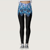 Prachtige veren Leggi Exotic Mini Skirt - Zwart Leggings (Voorkant)