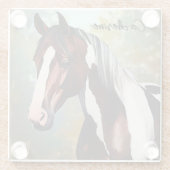 Prachtige verfpaarden glazen onderzetter (Achterkant)