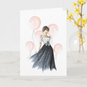 "Prachtige verjaardag" Mode Geïllustreerd Verjaard Kaart (Gele Bloem)