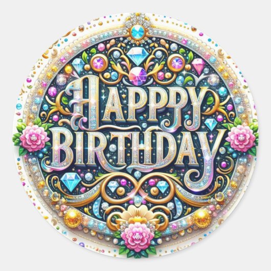 Prachtige verjaardag sticker (Voorkant)