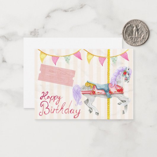 Prachtige verjaardagscadeau met Kaart Notitiekaartje (Voorkant / Achterkant in situ)