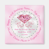 Prachtige verjaardagsfeestje souvenirs voor volwas magneet (Voorkant)