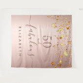 Prachtige verjaardagsroos gouden sterren elegante  wandkleed (Voorkant (horizontaal))