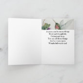 Prachtige verpleegster dank je Hummingbird Garden Kaart (Binnen)