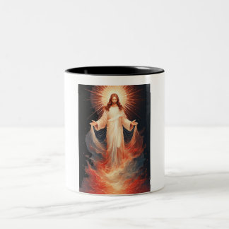 Prachtige verrezen Christus Christelijke koffiemok Tweekleurige Koffiemok
