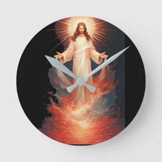 Prachtige verrezen Christus Christelijke wandklok