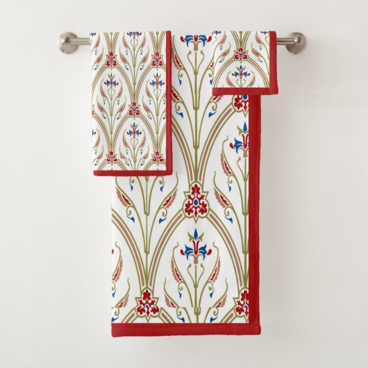 Prachtige Victoriaans Baroque Floral Pattern Bad Handdoek (Insitu)