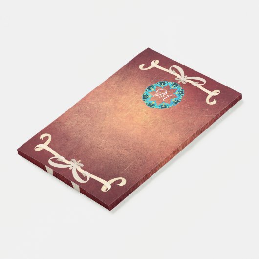 Prachtige Victoriaans Bow-Stropdas met monogram Post-it® Notes (Schuin)
