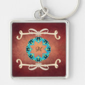 Prachtige Victoriaans Bow-Stropdas met monogram Sleutelhanger (Voorkant)