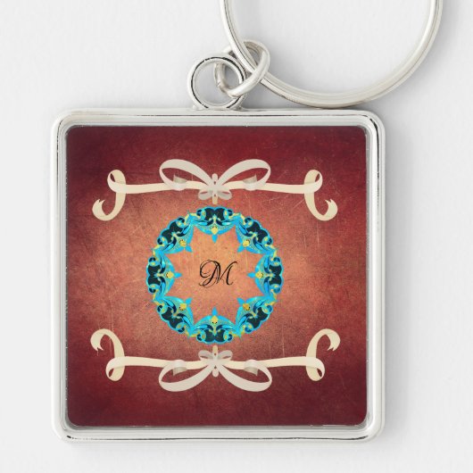 Prachtige Victoriaans Bow-Stropdas met monogram Sleutelhanger (Voorkant)