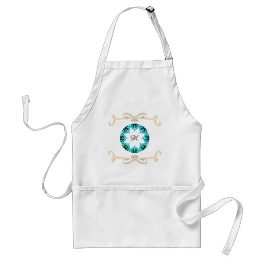Prachtige Victoriaans Bow-Stropdas met monogram Standaard Schort (Voorkant)