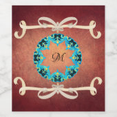 Prachtige Victoriaans Bow-Stropdas met monogram Wijn Etiket (Enkel label)