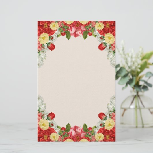 Prachtige  Victoriaans Engelstalige tuin Briefpapier (Staand voorkant)