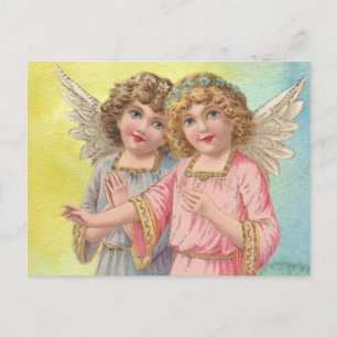 Prachtige Victoriaans Era Angels met Wings Briefkaart