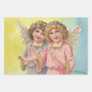 Prachtige Victoriaans Era Angels met Wings Inpakpapier Vel