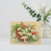 Prachtige Victoriaans Floral Basket of Snowdrops Briefkaart (Staand voorkant)