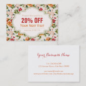 Prachtige Victoriaans Floral Korting Coupon Gift (Voorkant / Achterkant)