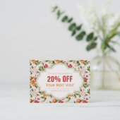 Prachtige Victoriaans Floral Korting Coupon Gift (Staand voorkant)