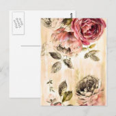 Prachtige Victoriaans Floral Painting Briefkaart (Voorkant / Achterkant)
