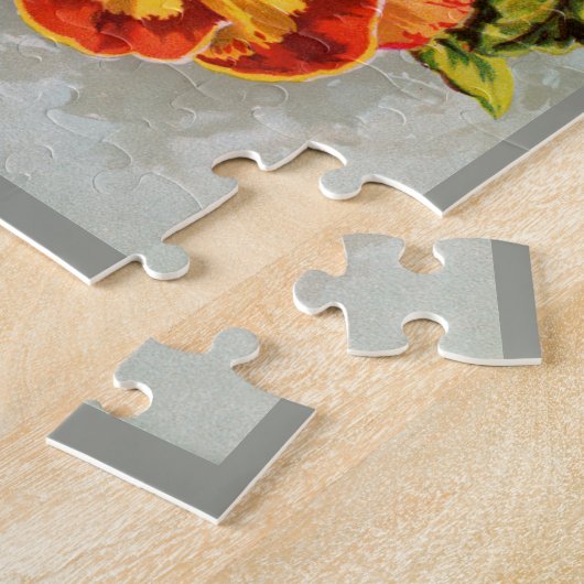 Prachtige Victoriaans Floral Seed Packet PANSIES Legpuzzel (Zijkant)