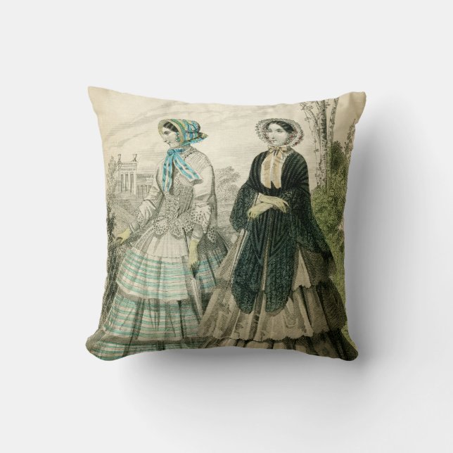 Prachtige  Victoriaans Mode Kussen (Voorkant)