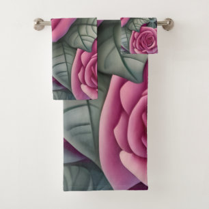 Prachtige Victoriaans Pastel Roze Roze Print Bad Handdoek