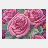 Prachtige Victoriaans Pastel Roze Roze Print Inpakpapier Vel (Voorkant 3)