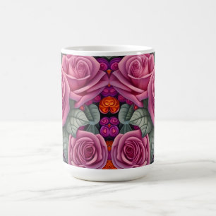 Prachtige Victoriaans Pastel Roze Roze Print Koffiemok