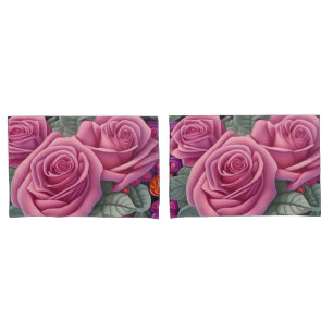 Prachtige Victoriaans Pastel Roze Roze Print Kussensloop