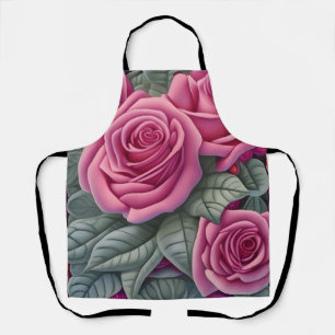 Prachtige Victoriaans Pastel Roze Roze Print Schort