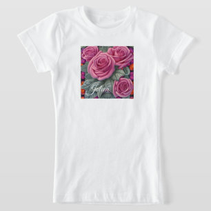 Prachtige Victoriaans Pastel Roze Roze Print T-shirt