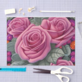 Prachtige Victoriaans Pastel Roze Roze Print Tissuepapier (Craft)