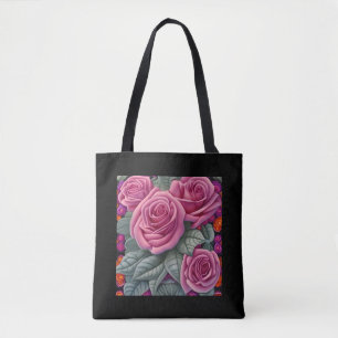Prachtige Victoriaans Pastel Roze Roze Print Tote Bag