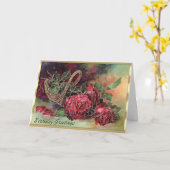 Prachtige Victoriaans rozen Kaart (Gele Bloem)